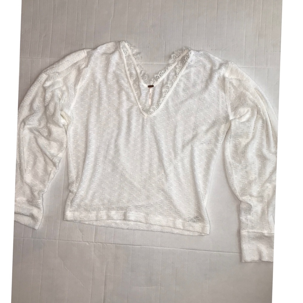 FREE PEOPLE Dream Girl Pointelle Top Nwt - Picture 3 of 8